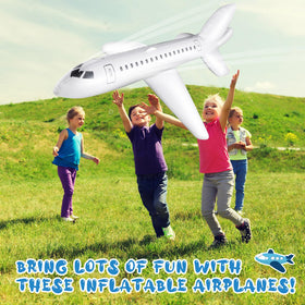 Syhood white inflatable airplane pool scene – perfect summer celebration decor.