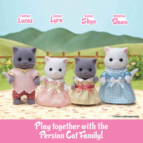 Sylvanian Families Persian Cat Triplets articulated figures for lifelike posing
