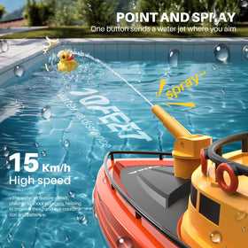 SYMA fireboat reaches 15 km/h for exciting on-water action.