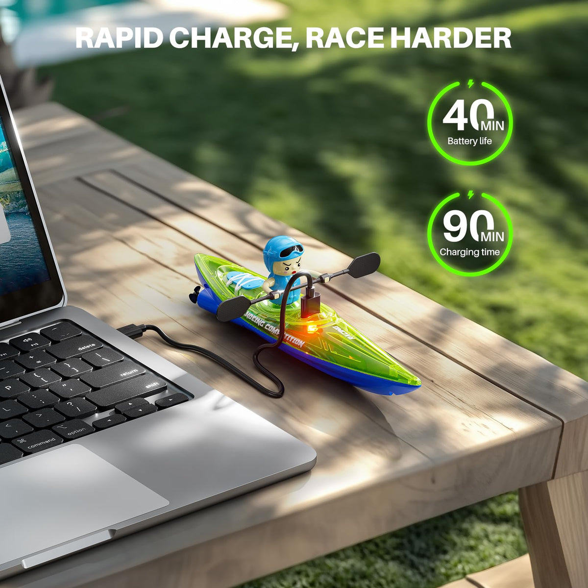 SYMA RC Boats anti-flip hull for stable, confident racing.