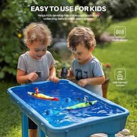 SYMA RC Boats magnetic dolphin nose adds interactive target play.