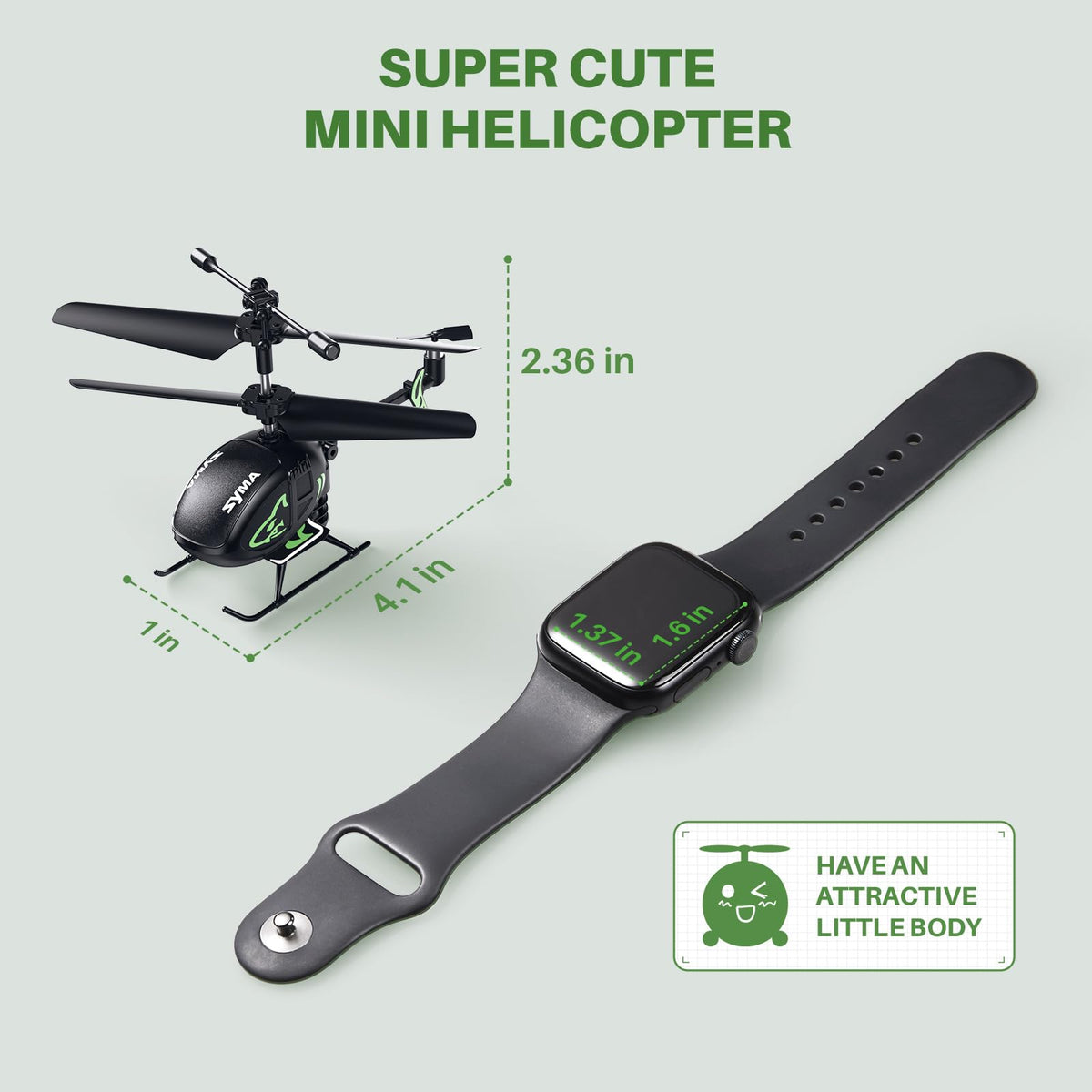 SYMA S100 mini RC helicopter shows altitude hold for stable hovering.