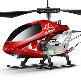 SYMA S107H-E RC helicopter alloy body close up showing rugged durability for beginners
