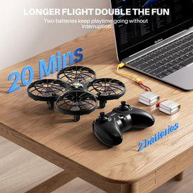 SYMA X100 durable ABS body withstands bumps during indoor adventures.