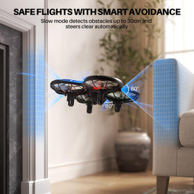 SYMA X100 protected by full-guard propeller guard for worry-free first flights.