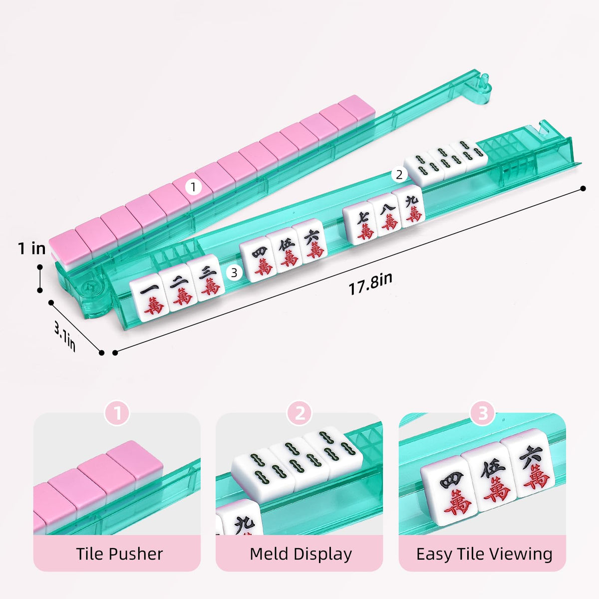 SYMORIN clear acrylic mahjong rack highlighting tiles while durable