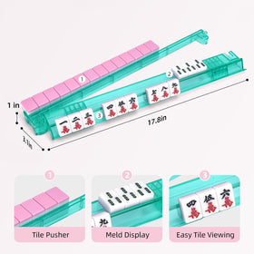 SYMORIN clear acrylic mahjong rack highlighting tiles while durable