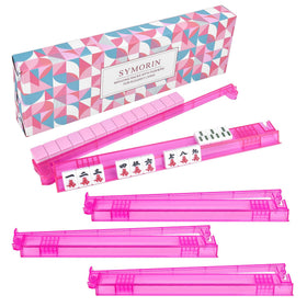 SYMORIN mahjong rack pushers pink 4-pack for easy game setup