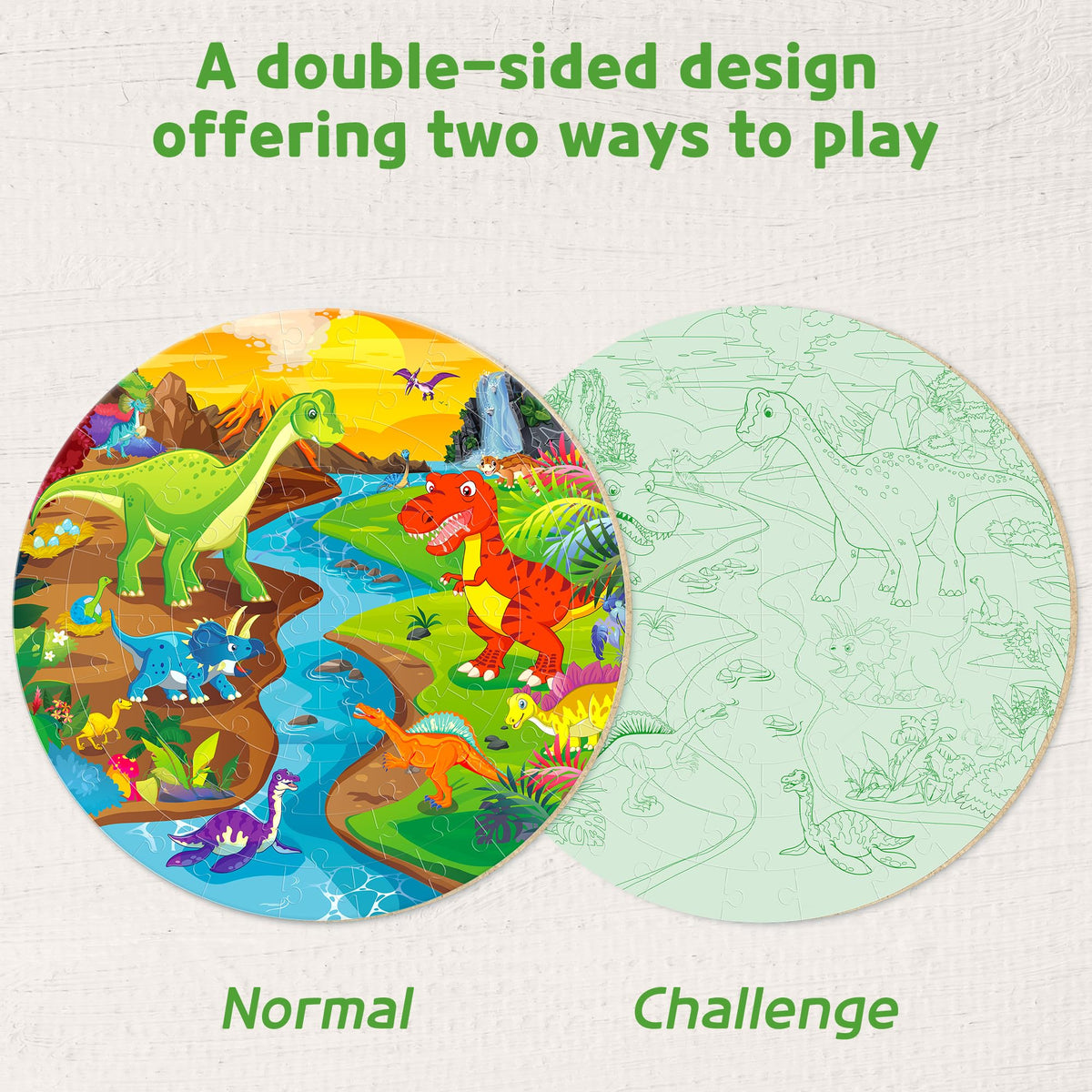 SYNARRY 70-piece floor puzzle with bright dinosaurs sparks curiosity and problem solving