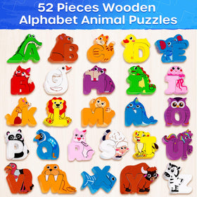 SYNARRY ABC pieces with bright colors aid letter discrimination and engaging play.