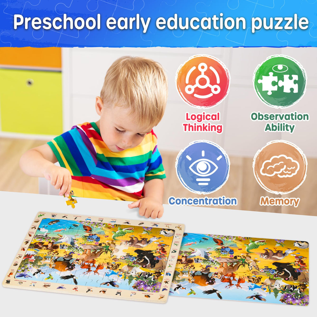 SYNARRY Animal puzzle-1 includes friendly critters for imaginative play and vocabulary growth