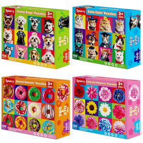 SYNARRY cat puzzle 100-piece for kids, engaging feline scenes that boost early problem solving