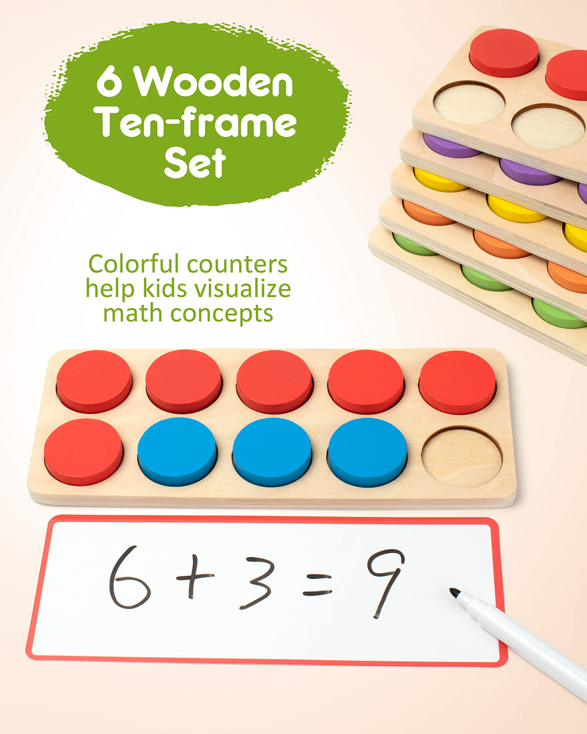 Synarry counters in six bright colors for quick addition and subtraction practice