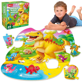 SYNARRY dinosaur puzzle box with 11 dinosaurs for interactive play
