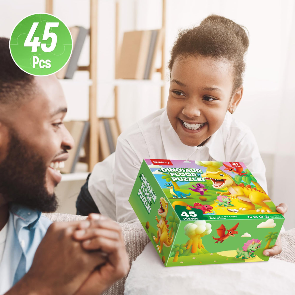SYNARRY gift-ready dinosaur puzzle packaging ideal for birthdays