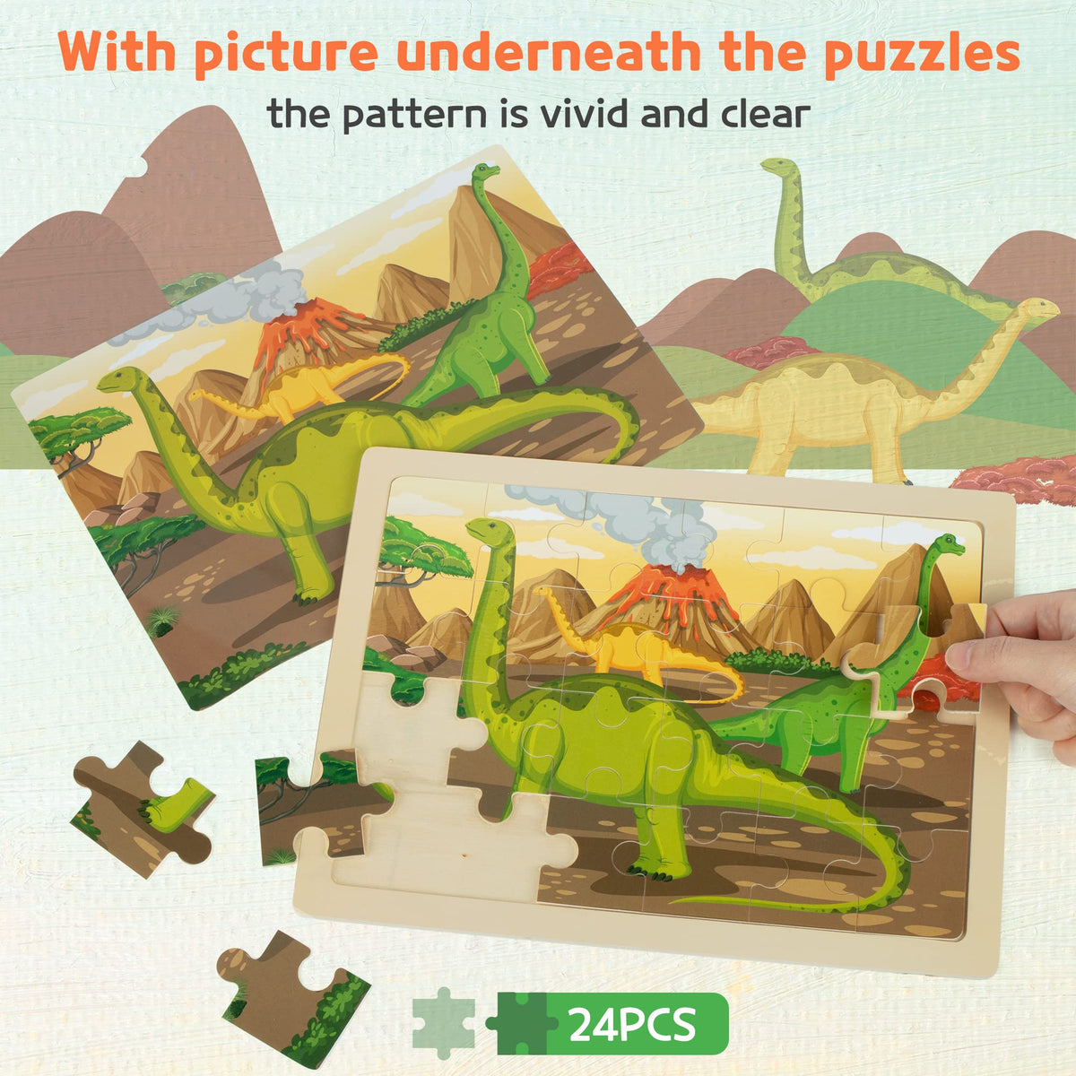 SYNARRY 4-in-1 gift box reveal with four dino puzzles inside
