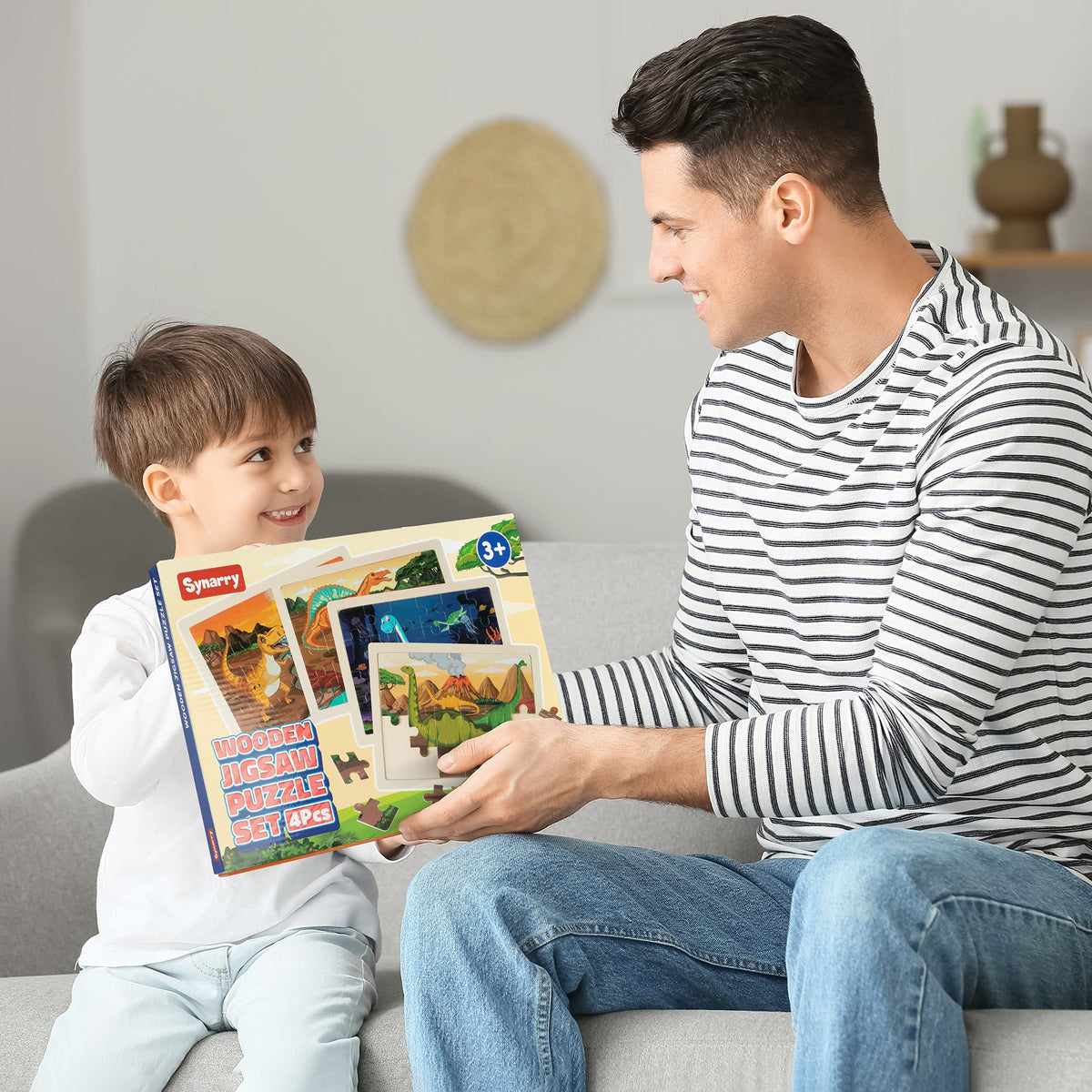 SYNARRY dinosaur puzzle set for ages 3-6 supporting family playtime