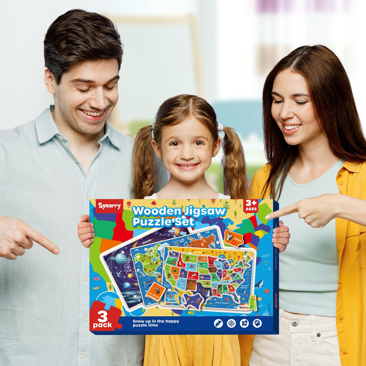 SYNARRY durable, smooth-edged wooden pieces ensure safe, long-lasting play.