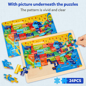 Synarry Earth puzzle wooden set highlights oceans and continents for exploration