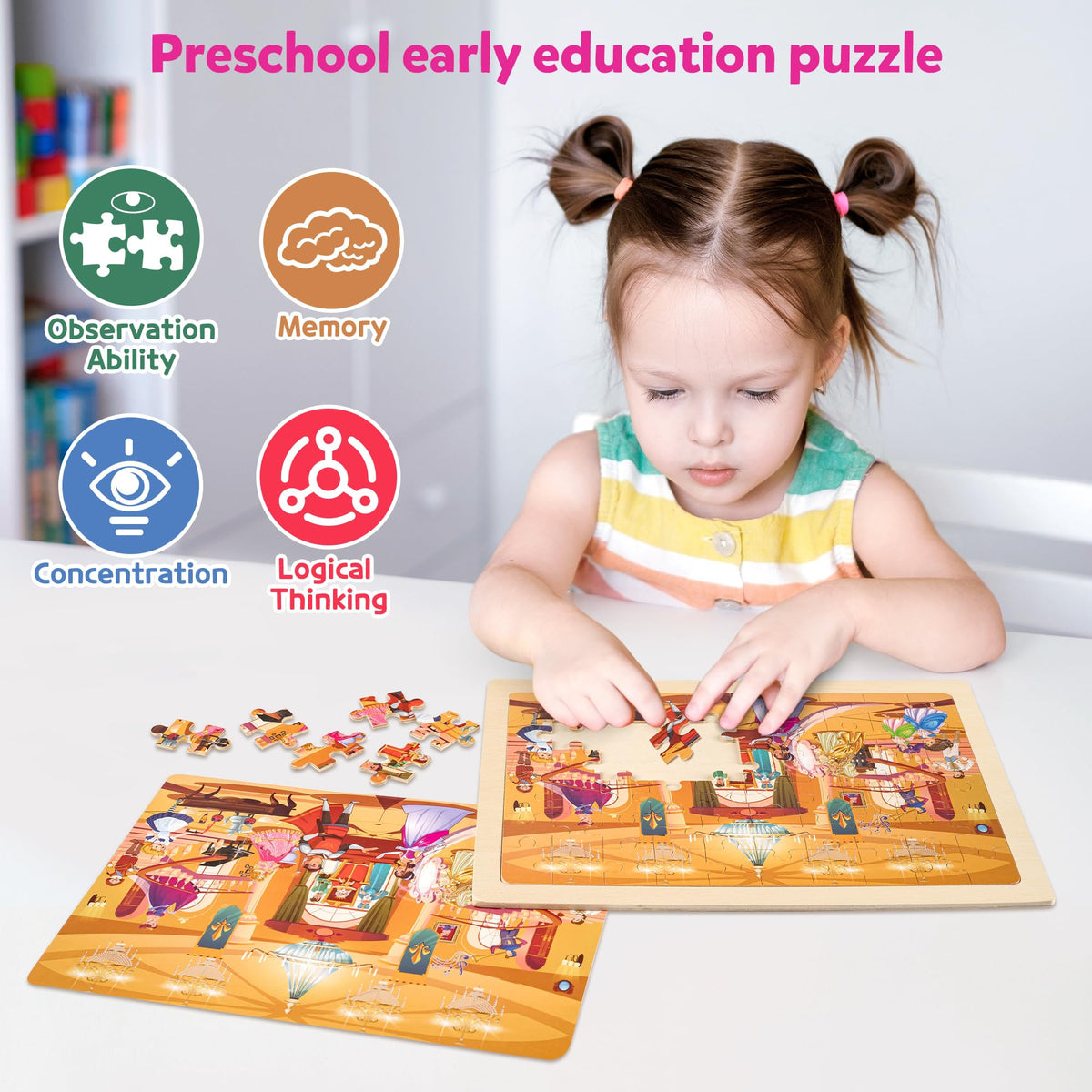 SYNARRY fairy theme wooden puzzle designed for durable, repeated use