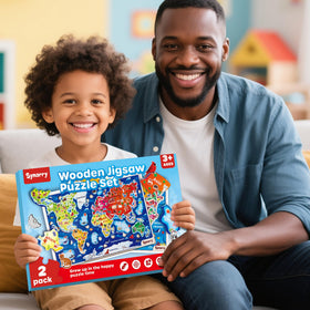 SYNARRY family-friendly educational puzzle set supports interactive geography play for ages 3-8.