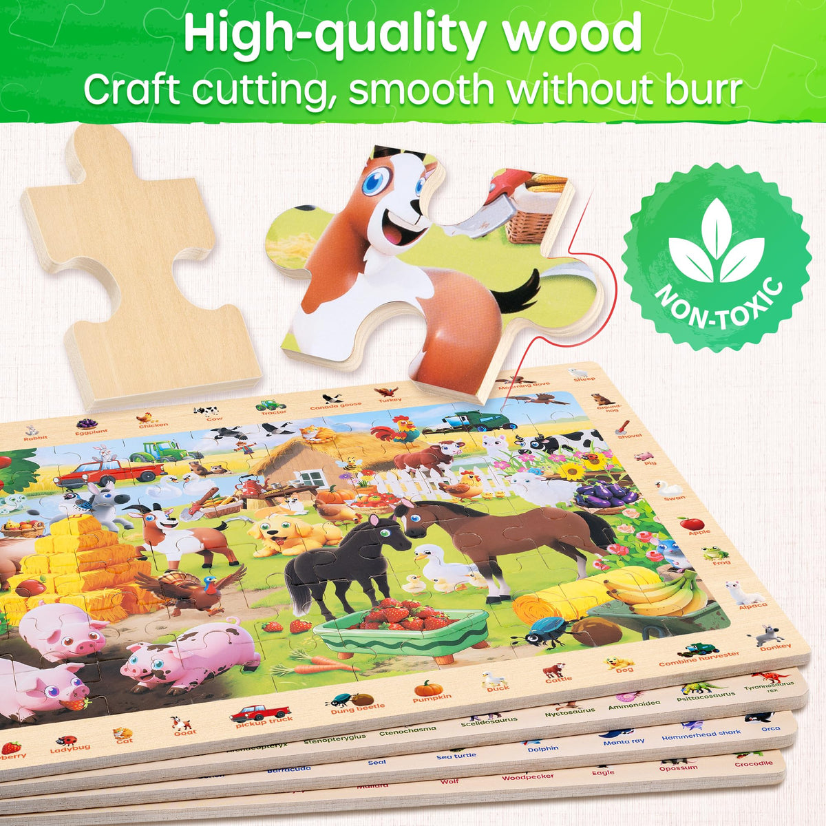 SYNARRY Farm puzzle-1 presents barnyard friends for storytelling and early math exploration