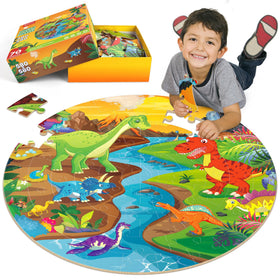 SYNARRY floor puzzle dinosaur collection shows colorful dinosaurs for imaginative play