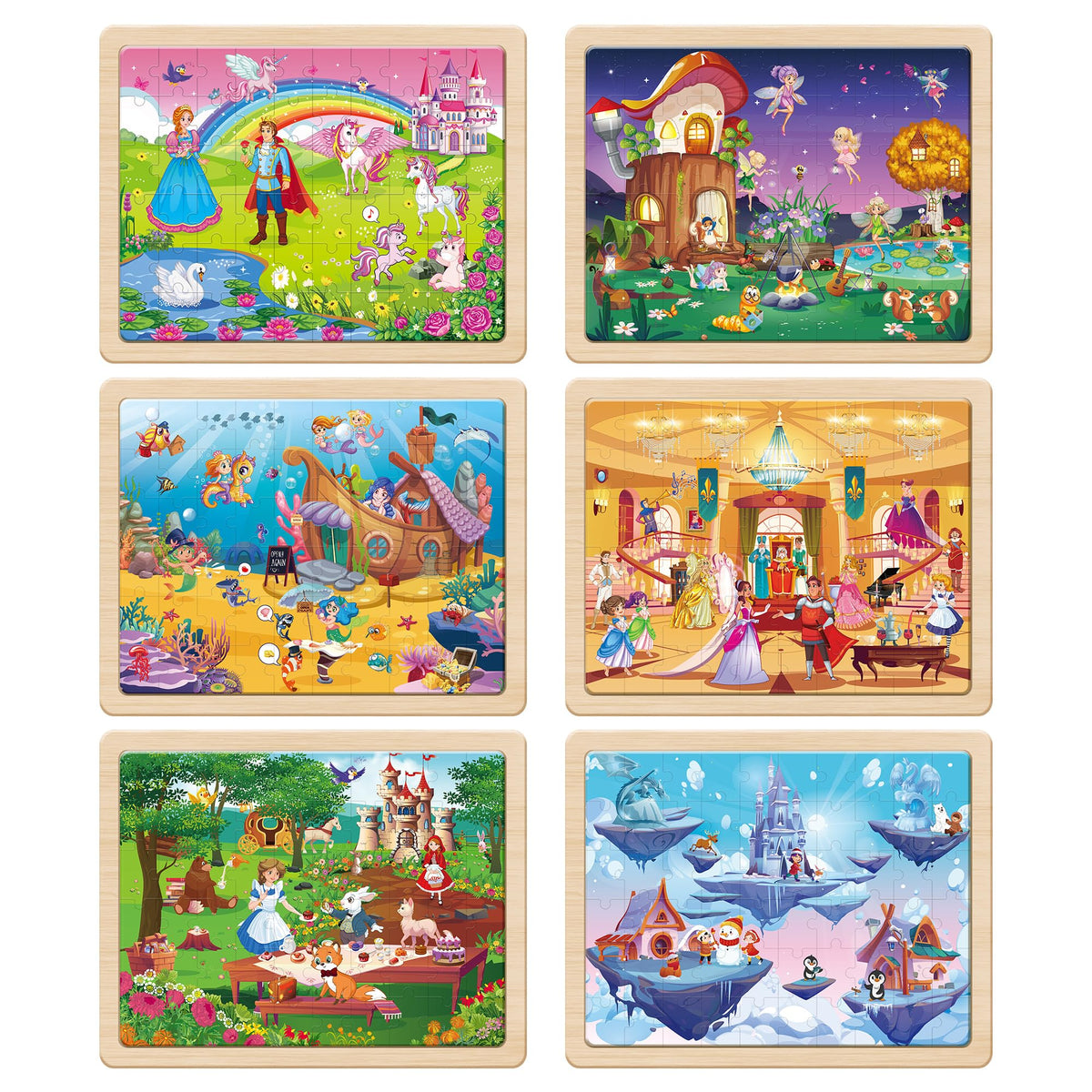 SYNARRY ice castle wooden puzzle with thick pieces for sturdy handling