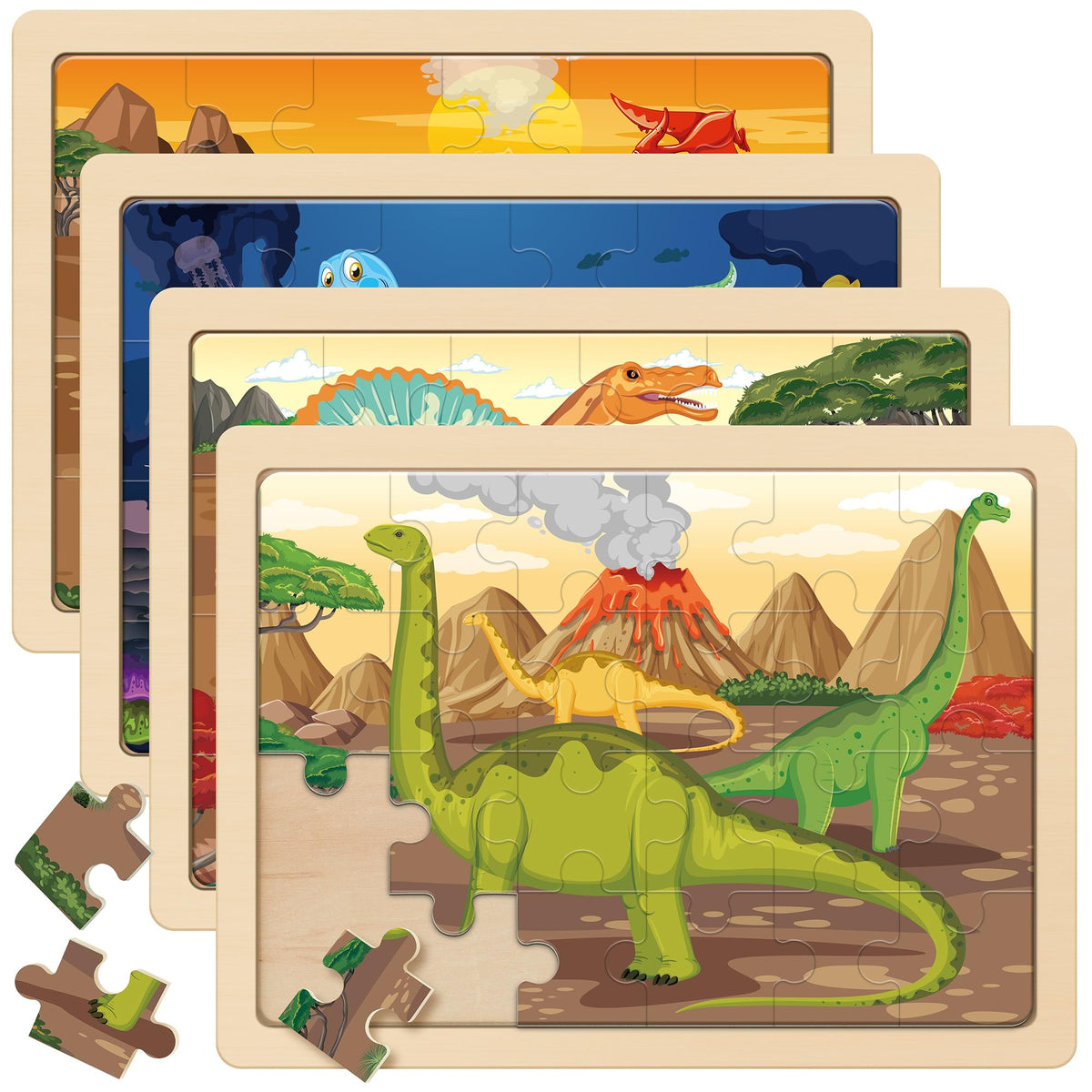 SYNARRY large dinosaur puzzle box front view showing the colorful packaging