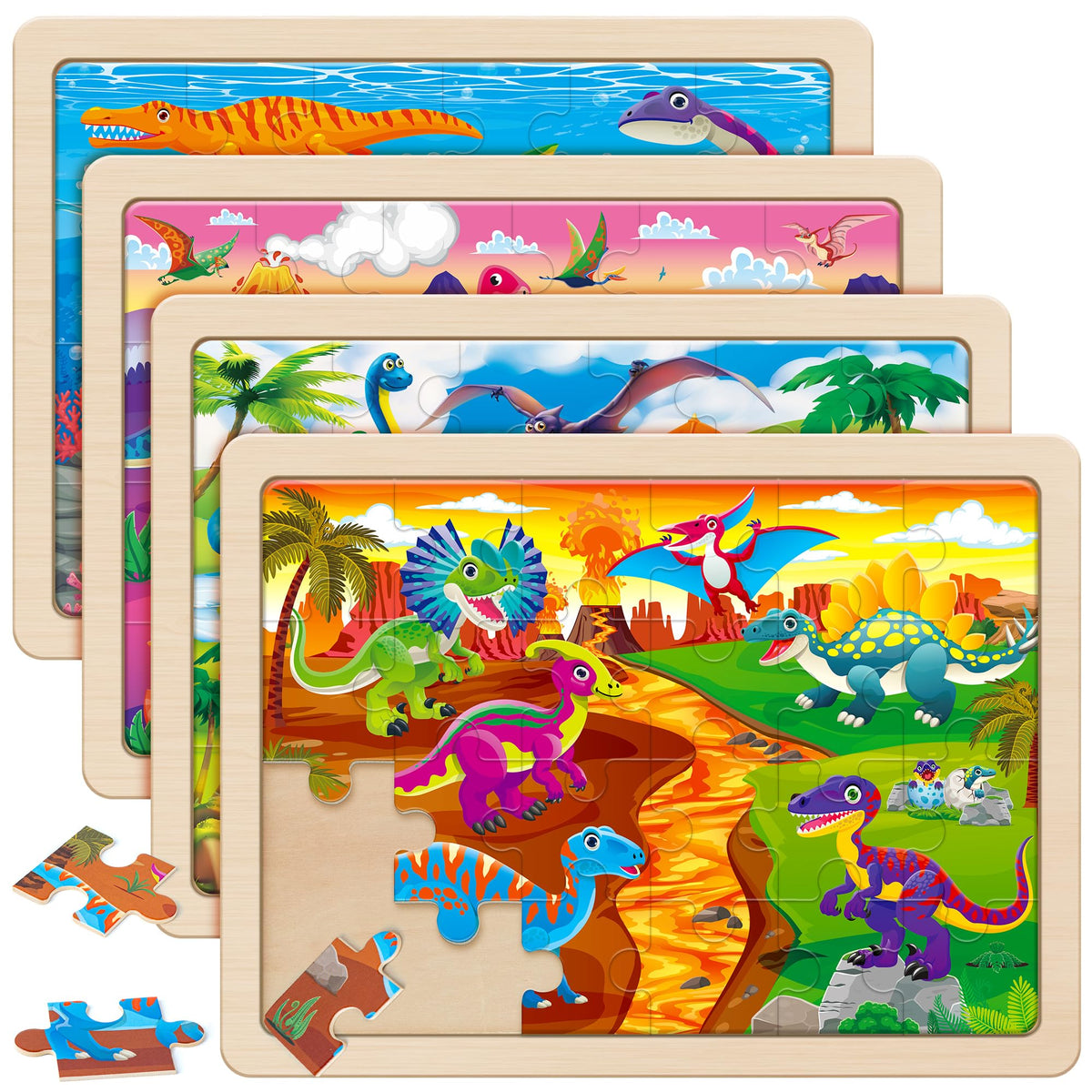 SYNARRY large dinosaur puzzle box with vibrant packaging for gifting and playtime
