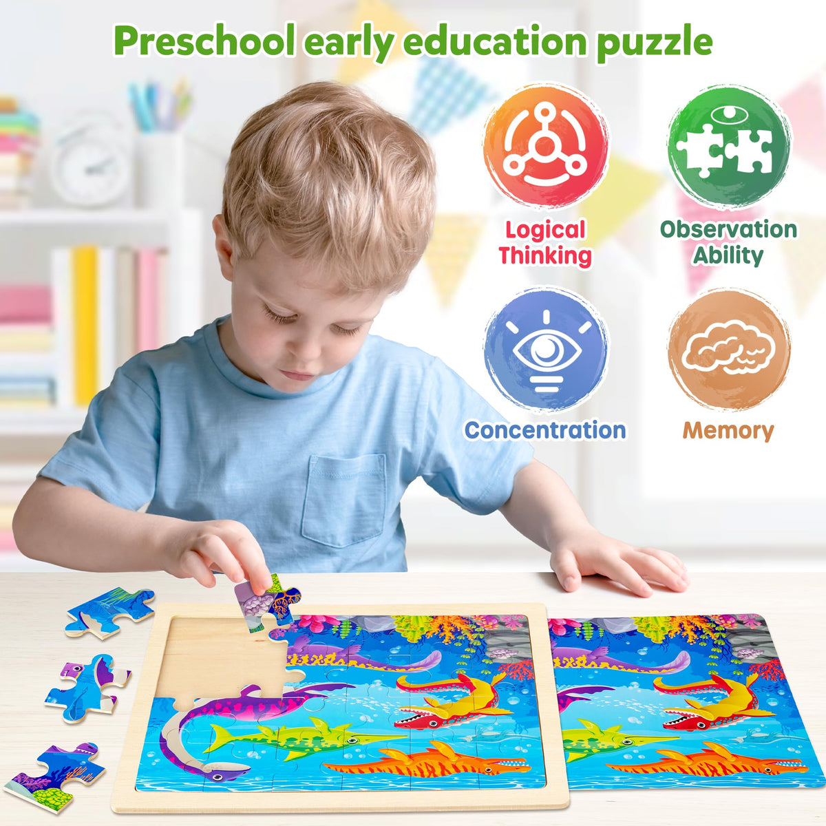 SYNARRY child playing with puzzle demonstrates collaborative play and skill development