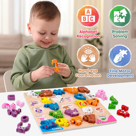SYNARRY base board with animal words supports sensory exploration and color recognition.