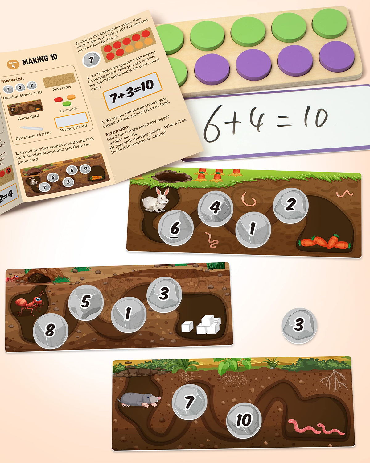 Synarry sixty number stones for hands-on counting explorations