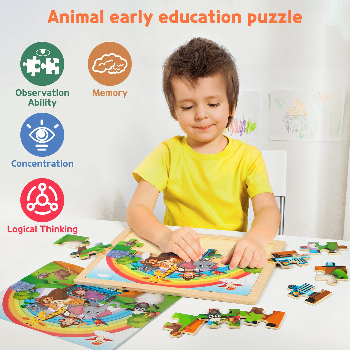 SYNARRY removable illustrations under the puzzle for reference during learning
