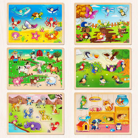 SYNARRY six-scene animal puzzles foster hand-eye coordination and problem solving.