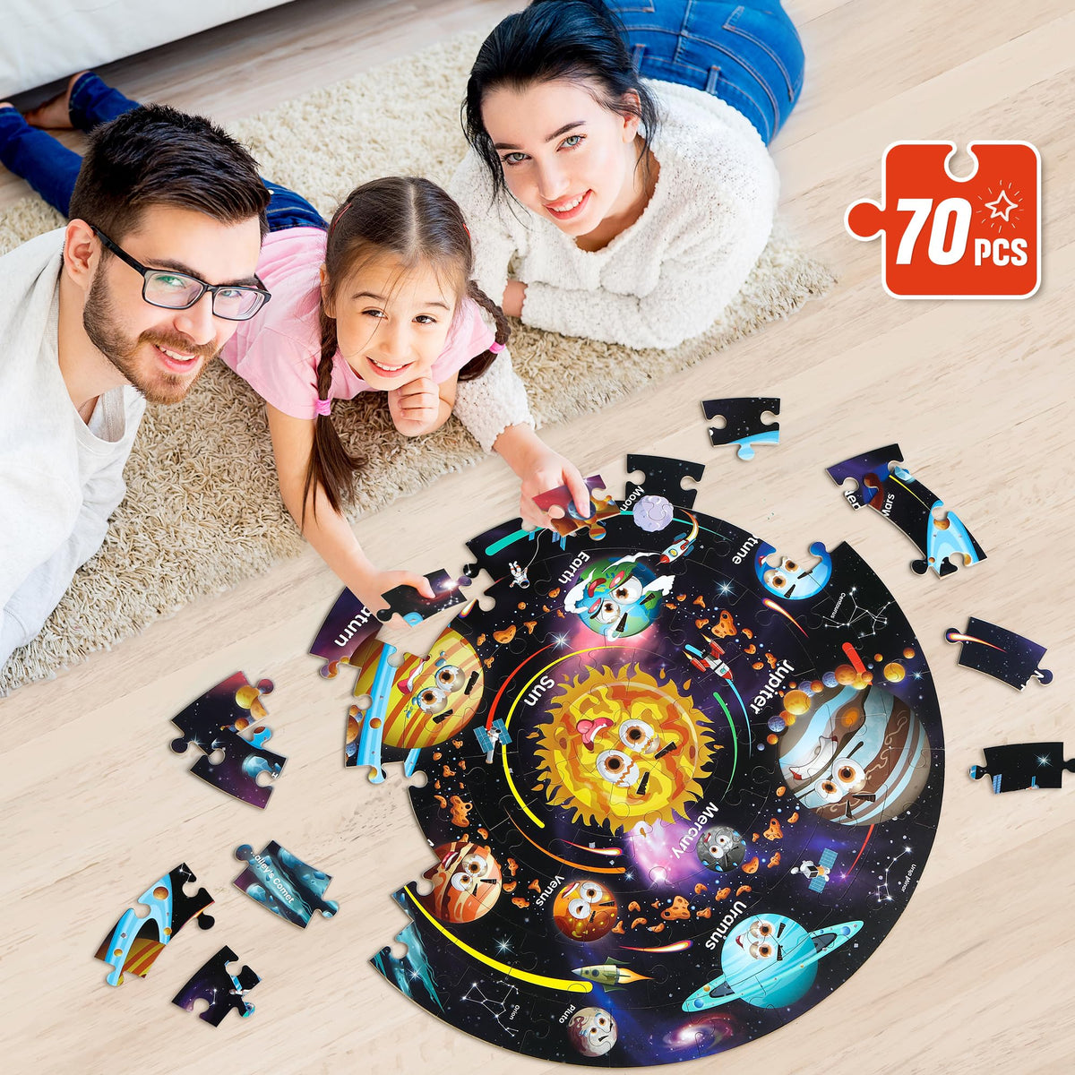 SYNARRY Solar System Floor Puzzle box presentation makes a gift-ready package.