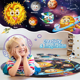 SYNARRY Solar System Floor Puzzle Earth imagery aids planet recognition during play.