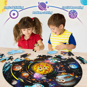 SYNARRY Solar System Floor Puzzle rocket and spaceship pieces spark imaginative space play.