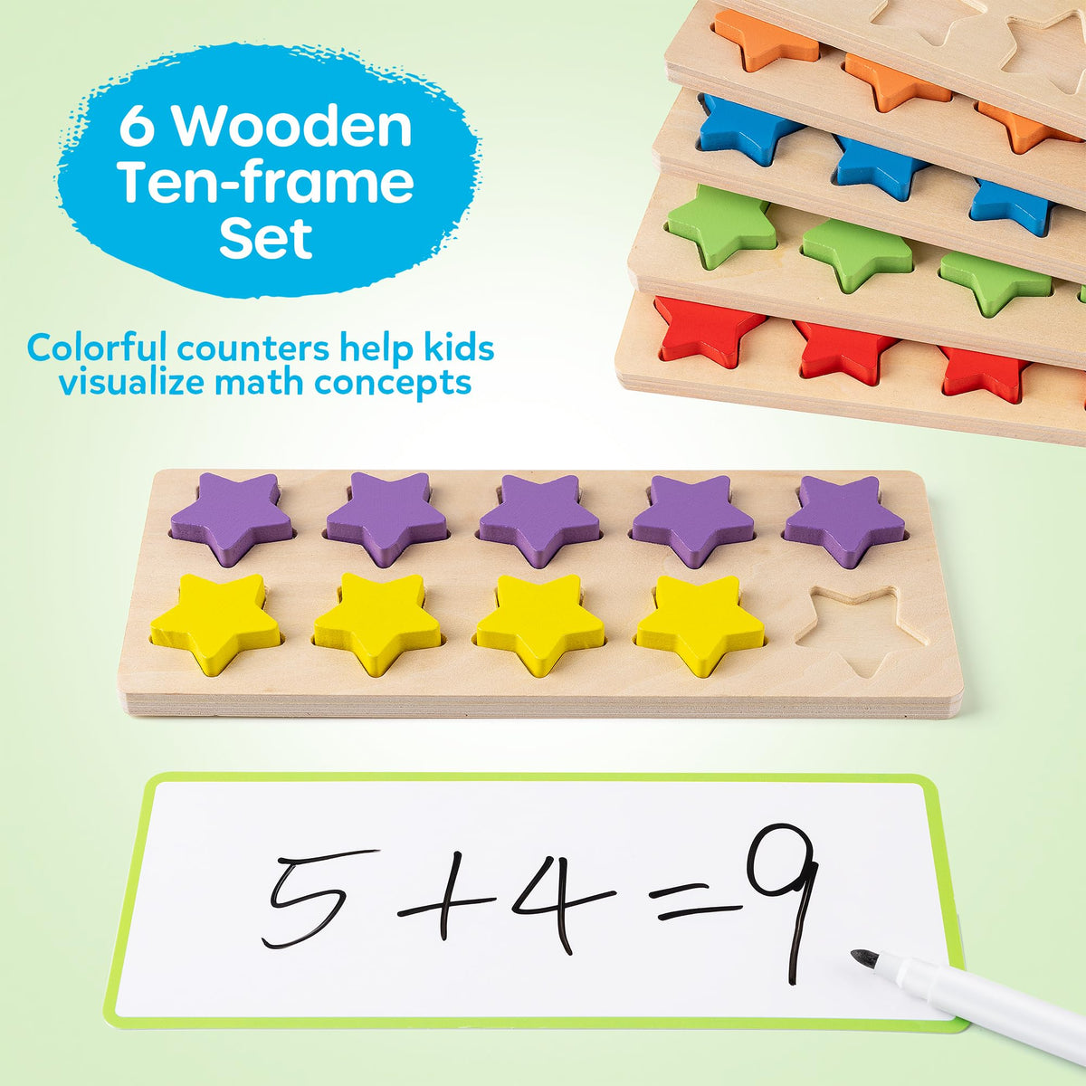 SYNARRY ten-frame visualization frames in action for number sense.