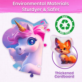 SYNARRY unicorn floor puzzle kid playing on the floor promotes problem solving.