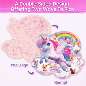 SYNARRY unicorn floor puzzle rainbow elements sparks creativity during family puzzle time.