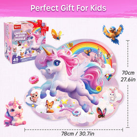 SYNARRY unicorn floor puzzle safe durable cardboard for repeated joyful use.