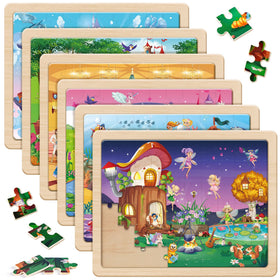 SYNARRY unicorn princess fairy wooden puzzle pack inspires imaginative play