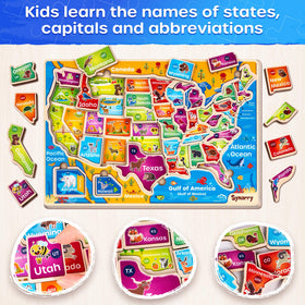 SYNARRY USA states capitals puzzle aids memory and matching skills in early learners.