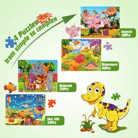 SYNARRY wooden puzzle with farm animals invites pretend play and color recognition.