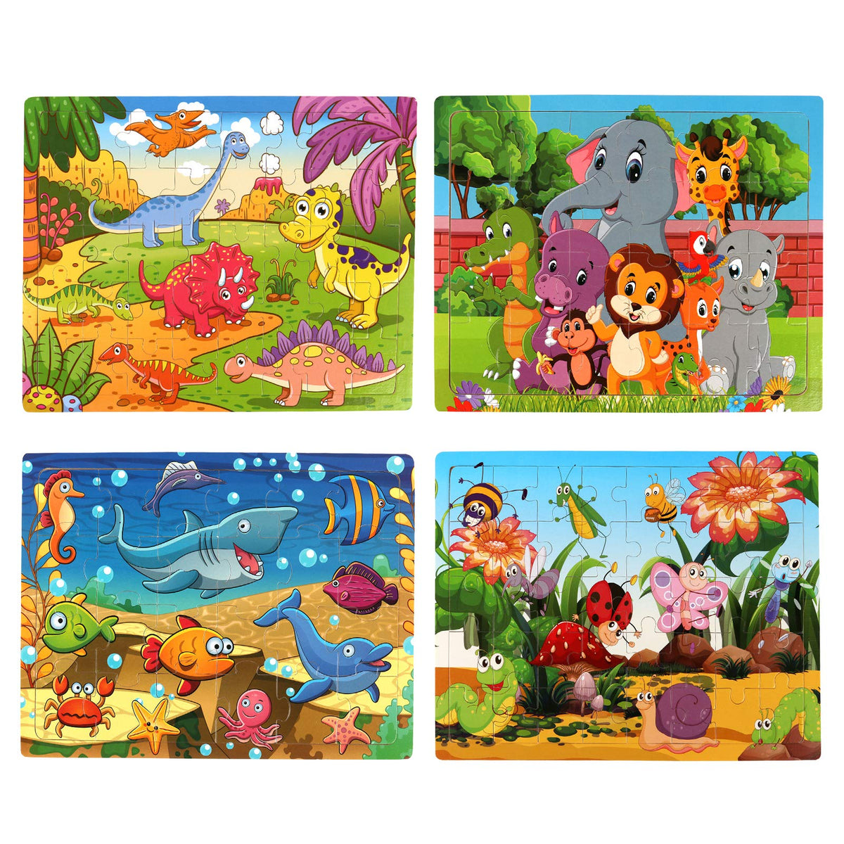 SYNARRY wooden puzzle pieces form an animal forest scene, supporting hands-on play and early learning.