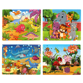 SYNARRY wooden puzzle pieces form an animal forest scene, supporting hands-on play and early learning.
