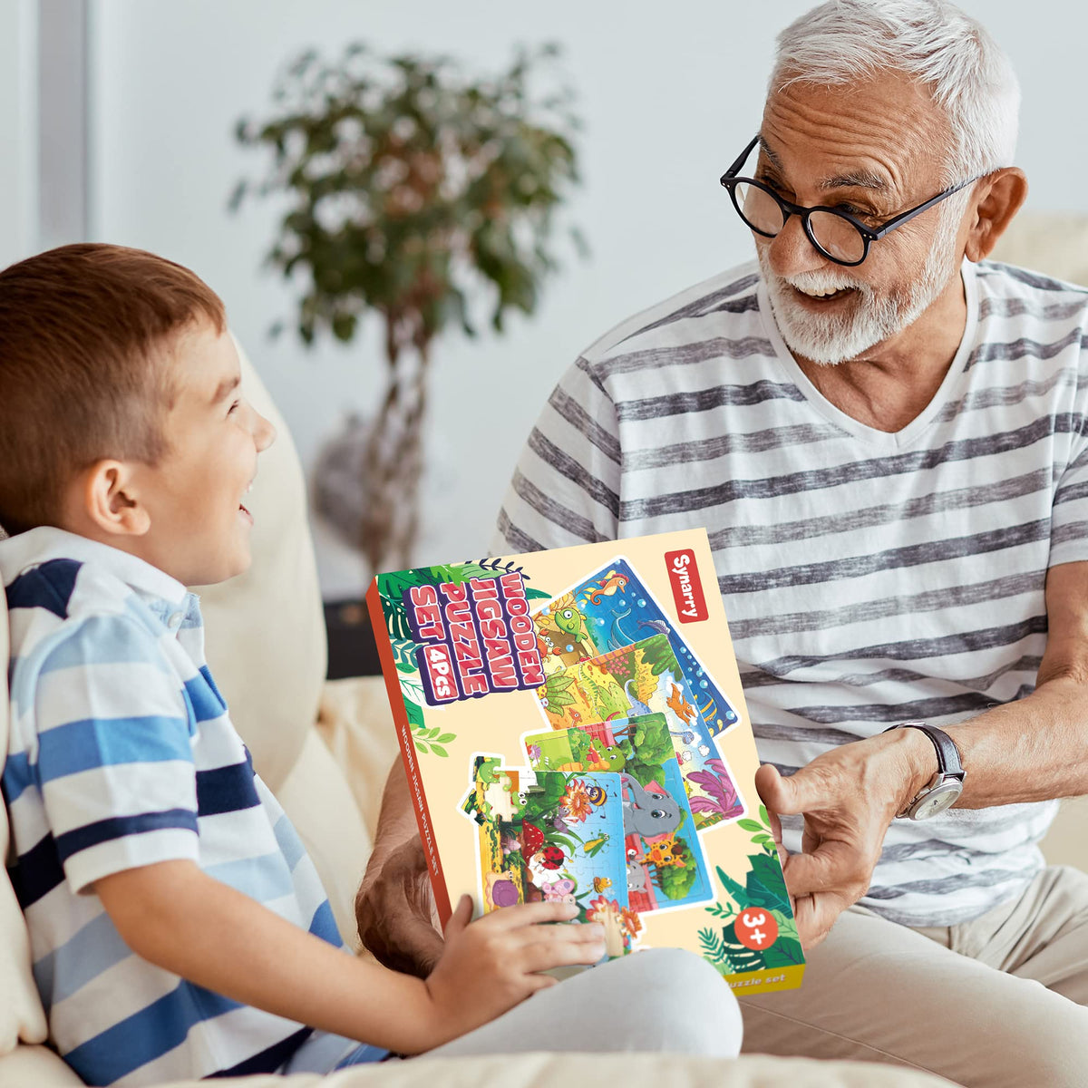 SYNARRY kid assembling a puzzle demonstrates eye-hand coordination during playful learning.
