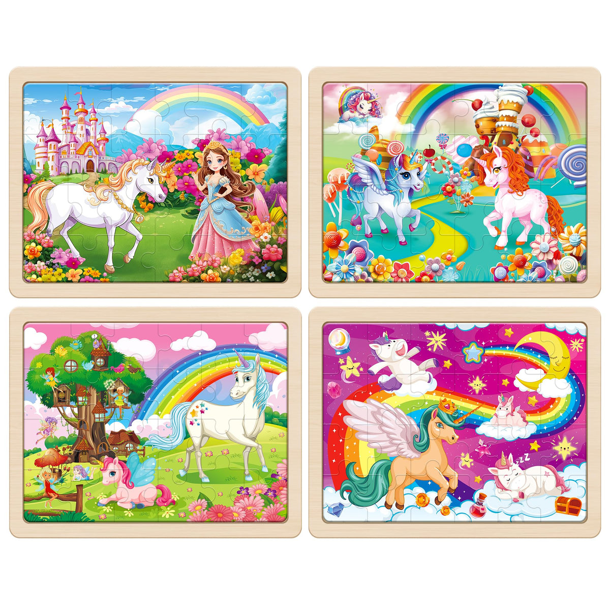 SYNARRY wooden puzzle pieces 24-count designed for safe, durable toddler use