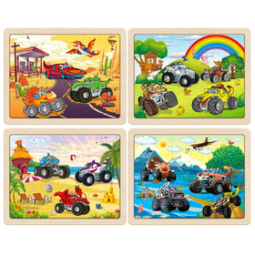 SYNARRY wooden puzzle pieces in bright colors for easy grasping.